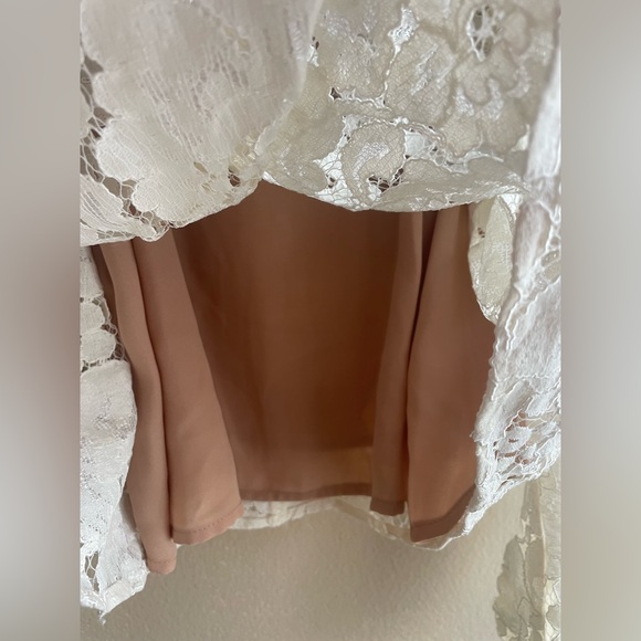 WAYF Women White Lace Blouse Floral Size XS Long Sleeve - Picture 8 of 16